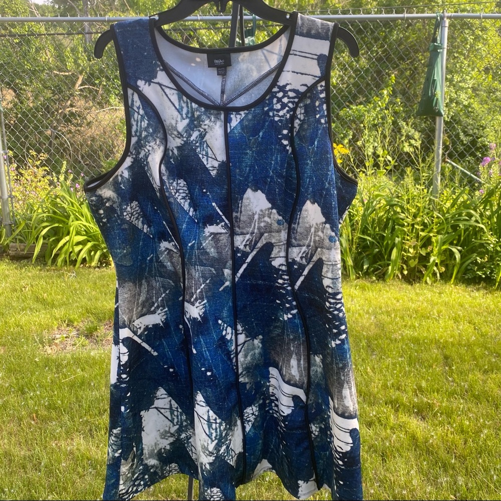 Massimo Dress Multi Shades of Blue and Gray.